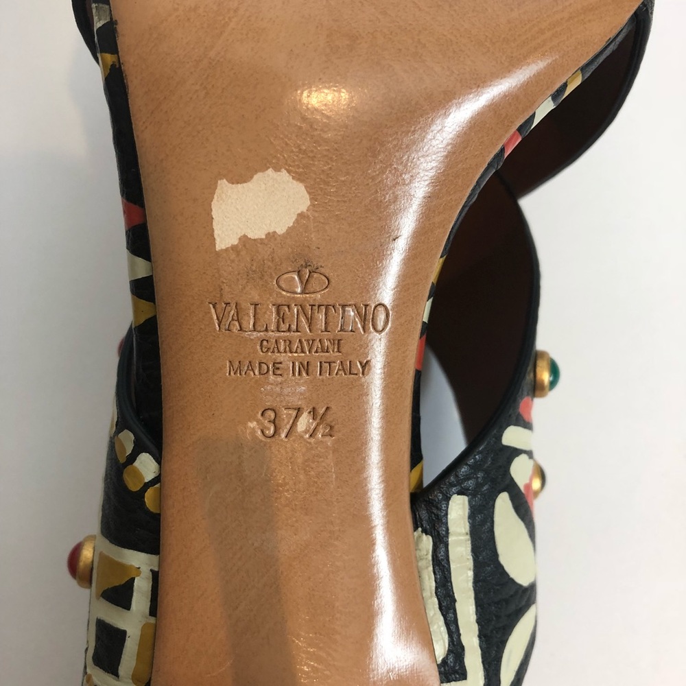 Valentino Hand-Painted Slingback heels with multi-colored studs - Picture 8 of 8